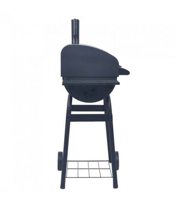 vidaXL Charcoal BBQ Grill Smoker with Bottom Shelf Black