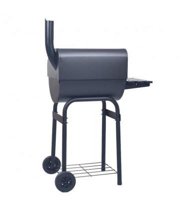 vidaXL Charcoal BBQ Grill Smoker with Bottom Shelf Black