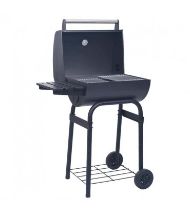 vidaXL Charcoal BBQ Grill Smoker with Bottom Shelf Black