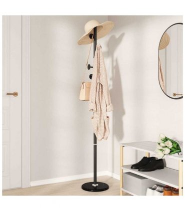 vidaXL Coat Stand Black 176 cm Powder-coated Iron