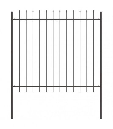 vidaXL Garden Fence 3 pcs Grey 5.1 x 1.5 m Powder-coated Steel