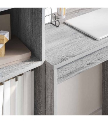 vidaXL Desk with Drawer with Shelf with Storage 2 pcs Grey Sonoma