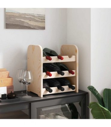 vidaXL Wine Rack 33x25x37 cm Solid Wood Pine