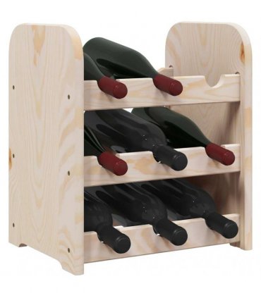 vidaXL Wine Rack 33x25x37 cm Solid Wood Pine