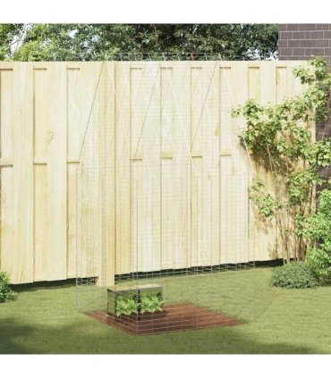 vidaXL Rabbit Cage Silver 100 x 100 x 210 cm Galvanised Steel