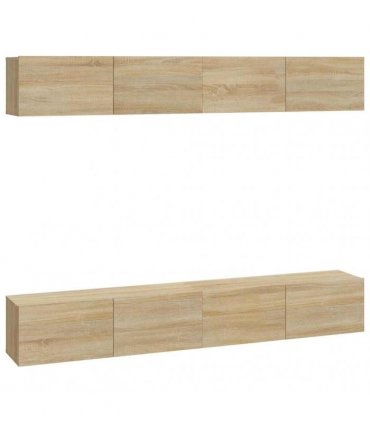 vidaXL Wall TV Cabinets 4 pcs Sonoma Oak 100x30x30 cm