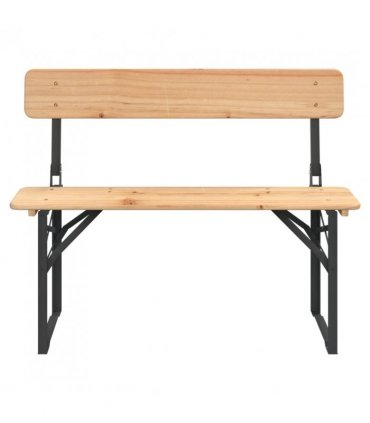 vidaXL 3 Piece Folding Beer Table Set Solid Wood Fir