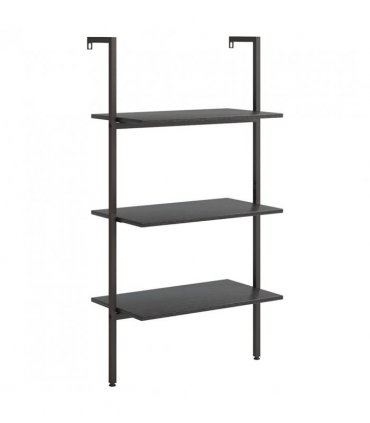 vidaXL 3-Tier Leaning Shelf Black 64x35x120.5 cm