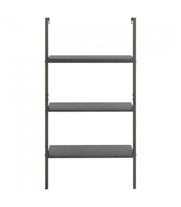 vidaXL 3-Tier Leaning Shelf Black 64x35x120.5 cm