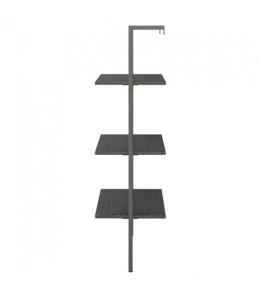 vidaXL 3-Tier Leaning Shelf Black 64x35x120.5 cm