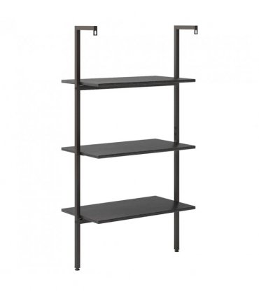 vidaXL 3-Tier Leaning Shelf Black 64x35x120.5 cm