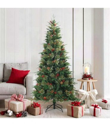 vidaXL Artificial Hinged Christmas Tree Green 180 cm PVC, PE and Steel