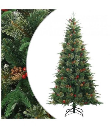 vidaXL Artificial Hinged Christmas Tree Green 180 cm PVC, PE and Steel