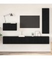 vidaXL TV Cabinet Set with Drawer 4 pcs Black Oak Engineered Wood