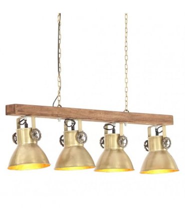 vidaXL Industrial Ceiling Lamp Brass E27 Mango Wood