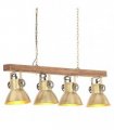 vidaXL Industrial Ceiling Lamp Brass E27 Mango Wood