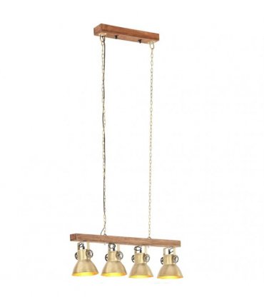 vidaXL Industrial Ceiling Lamp Brass E27 Mango Wood
