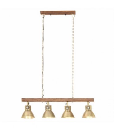 vidaXL Industrial Ceiling Lamp Brass E27 Mango Wood