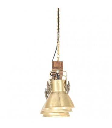 vidaXL Industrial Ceiling Lamp Brass E27 Mango Wood