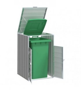 vidaXL Wheelie Bin Storage for Single Bin Grey 72x81x115 cm Steel