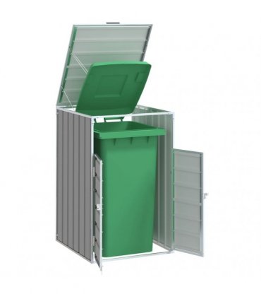 vidaXL Wheelie Bin Storage for Single Bin Grey 72x81x115 cm Steel