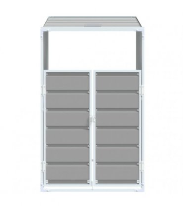 vidaXL Wheelie Bin Storage for Single Bin Grey 72x81x115 cm Steel