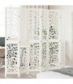 vidaXL Room Divider 6 Panels White Solid Wood Paulownia