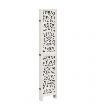 vidaXL Room Divider 6 Panels White Solid Wood Paulownia