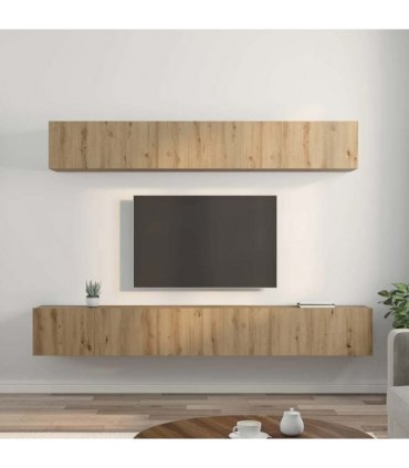 vidaXL TV Cabinet Set Wall-mounted 5 pcs Artisan Oak Engineered Wood