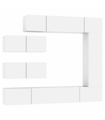 vidaXL Tv Cabinet Set | Set of 7 | White | Engineered Wood | Medium to Large