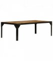 vidaXL Coffee Table Solid Rough Mango Wood and Steel 110 cm