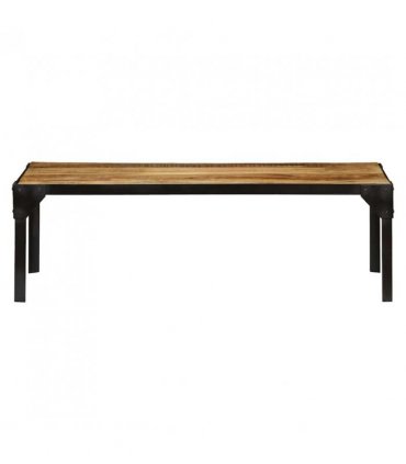 vidaXL Coffee Table Solid Rough Mango Wood and Steel 110 cm