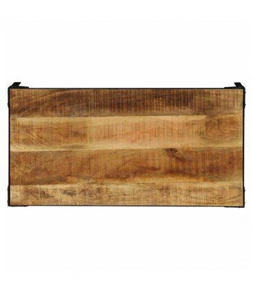 vidaXL Coffee Table Solid Rough Mango Wood and Steel 110 cm
