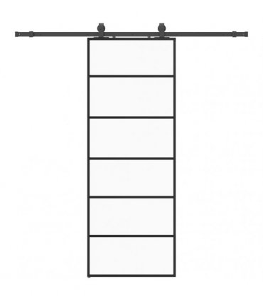 vidaXL Sliding Door with Hardware Set Black 76x205 cm ESG Glass