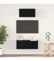 vidaXL TV Cabinet Set Wall-mounted 2 pcs Black Oak Engineered Wood