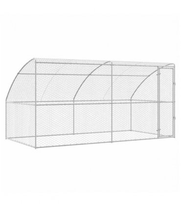 vidaXL Dog Kennel 2 pcs Silver 4 x 2 x 2 m Galvanised steel