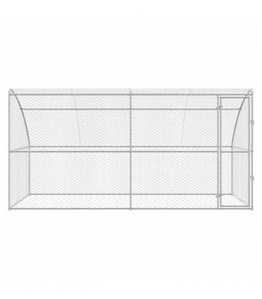 vidaXL Dog Kennel 2 pcs Silver 4 x 2 x 2 m Galvanised steel