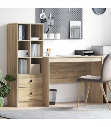 vidaXL Desk with Drawer 2 pcs Sonoma Oak