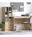 vidaXL Desk with Drawer 2 pcs Sonoma Oak