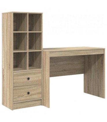 vidaXL Desk with Drawer 2 pcs Sonoma Oak