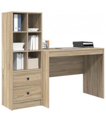 vidaXL Desk with Drawer 2 pcs Sonoma Oak