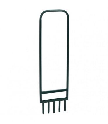 vidaXL Lawn Aerator with 5 Hollow Tines Green Powder-coated Steel
