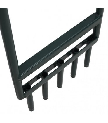 vidaXL Lawn Aerator with 5 Hollow Tines Green Powder-coated Steel