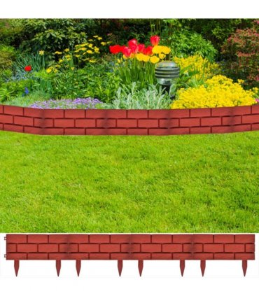Lawn Divider with Brick Design 11 pcs