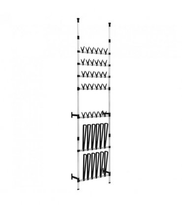 vidaXL Telescopic Shoe Rack with Rods Aluminium