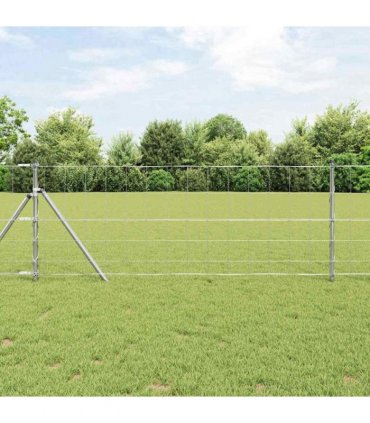 vidaXL Ground Fix Welded Wire Fence 50 x 0.8 m Galvanised Steel Silver