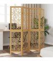 vidaXL Room Divider 4 Panels Brown Solid Wood Paulownia