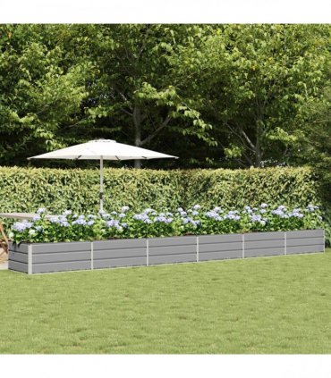 vidaXL Planter Light Grey 600 x 80 x 45 cm Steel