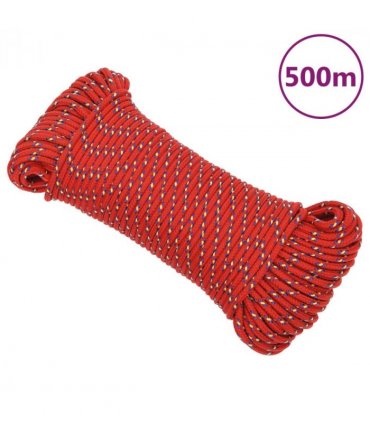 vidaXL Boat Rope Red 3 mm 500 m Polypropylene
