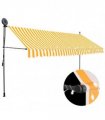 vidaXL Manual Retractable Awning with LED 350 cm White and Orange